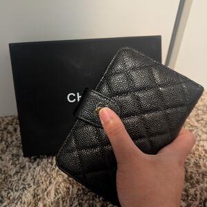 Black Quilted Caviar Wallet